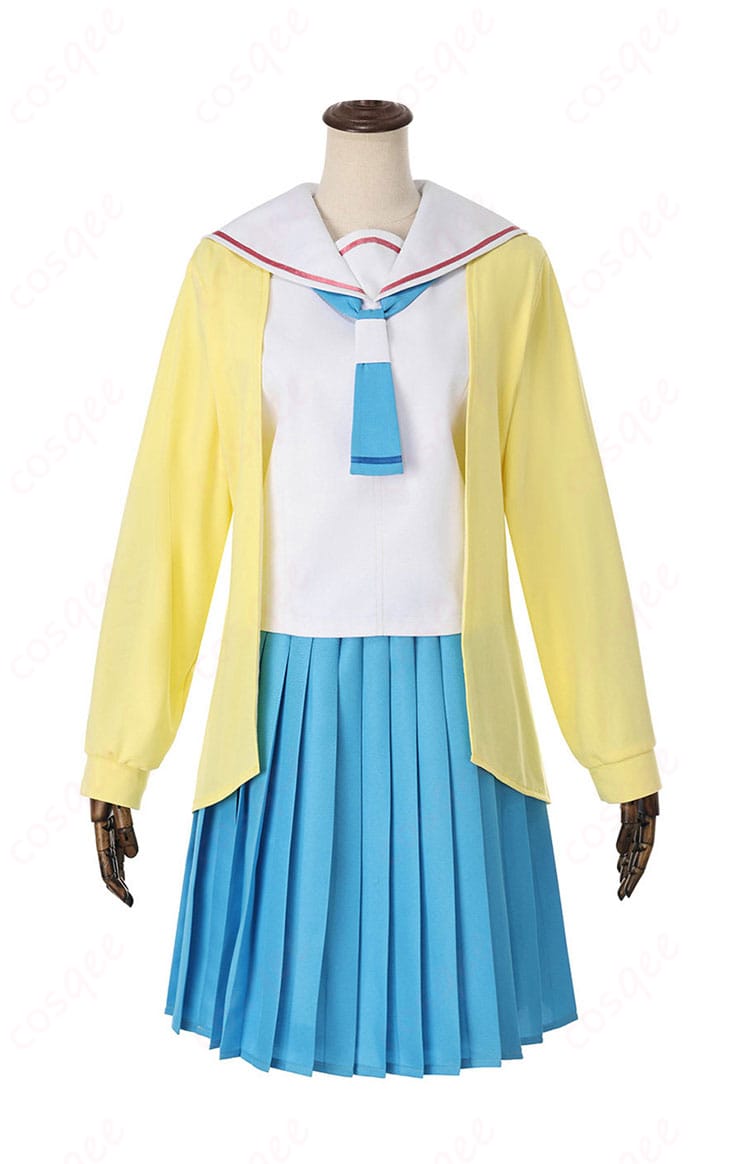 超かぐや姫！ 諌山真実 学園制服コスプレ衣装の正面全身写真（コート・トップス・スカート）