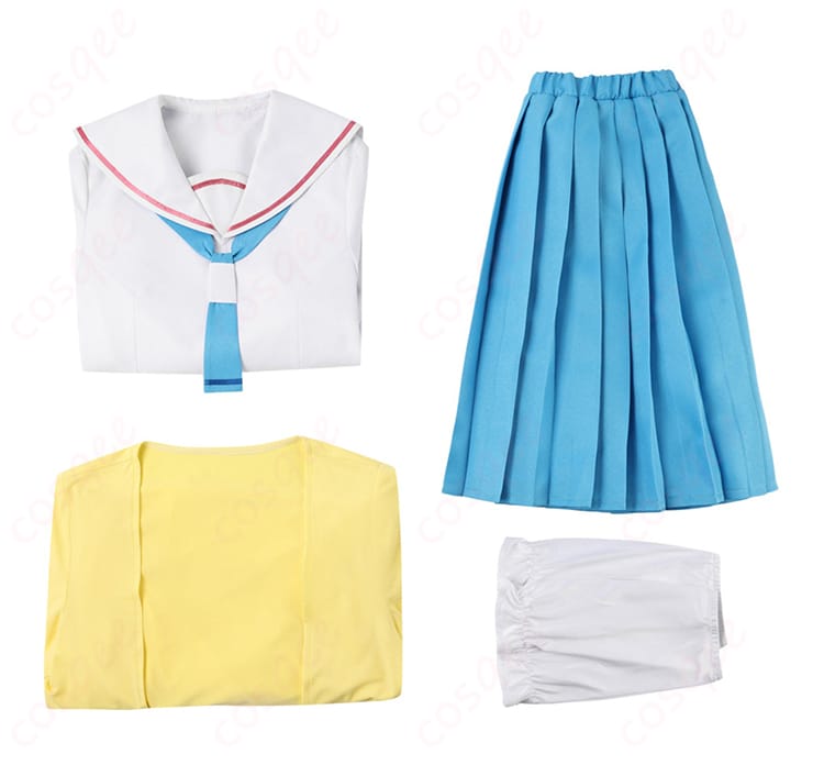 超かぐや姫！ 諌山真実 学園制服コスプレのセット内容（コート・トップス・スカート・レッグカバー）