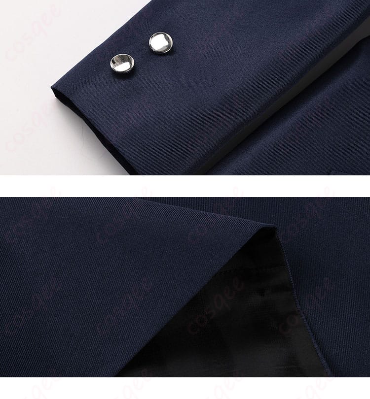 袖口ボタンの意匠とステッチの拡大