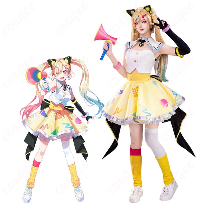 仲町あられ 夢限大みゅーたいぷ衣装のキャラクター着用イメージ全身図