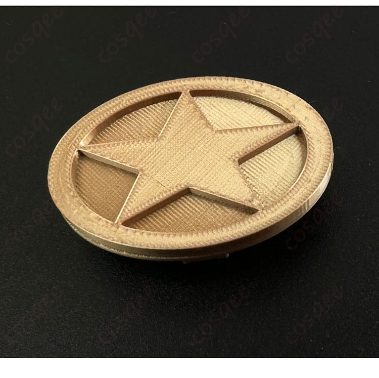 五角星パーツの素材感・輝き・取り付け方法のクローズアップ