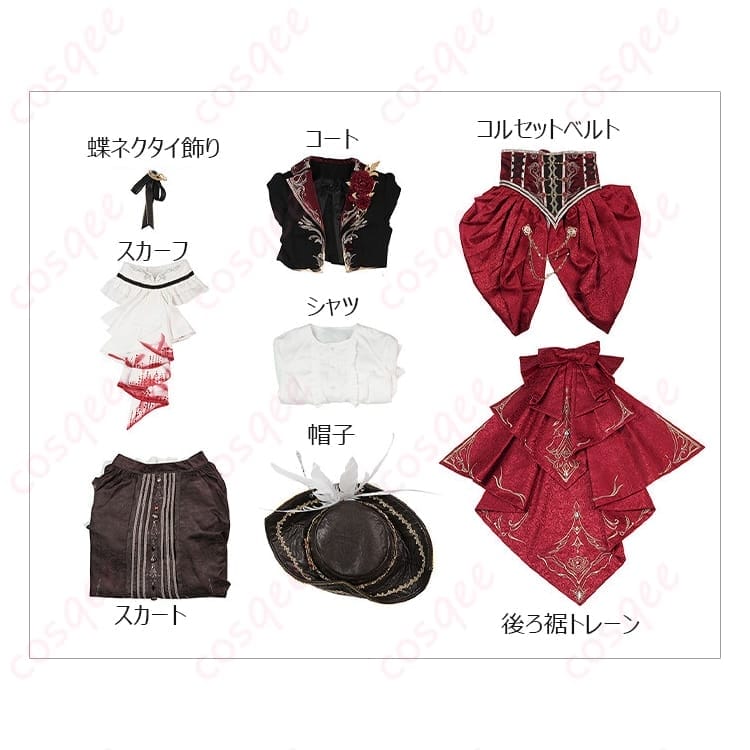 恋と深空 主人公「魂を約す赤月」コスプレ｜高発色×立体シルエットで映えるゴシック衣装 - 6枚目の画像