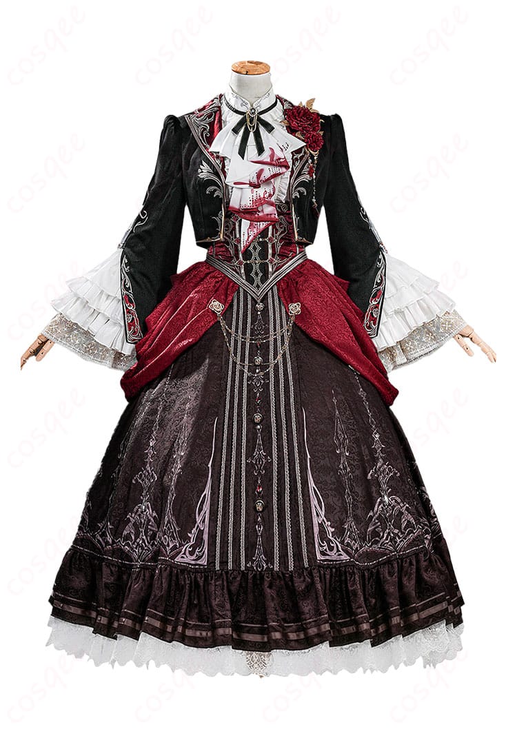 恋と深空 主人公「魂を約す赤月」コートとスカートの正面全体像