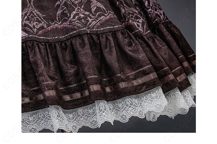 スカート裾レースの柄と質感の接写