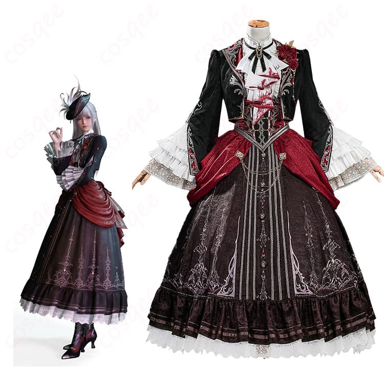 恋と深空 主人公「魂を約す赤月」公式ビジュアル調の衣装を着た全身イメージ