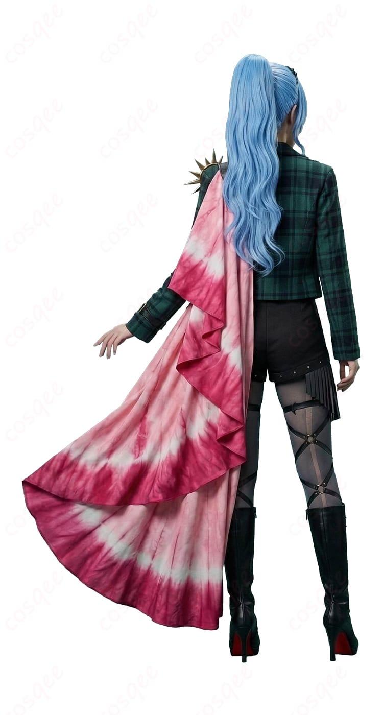 星街すいせい 綺麗事 ライブ衣装の背面。コートの後ろベンツとリボン位置、バックスタイルのラインが分かる画像。