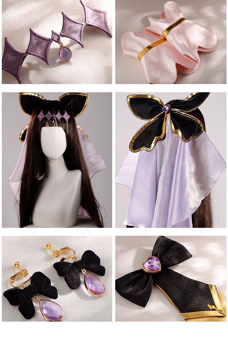 ヘッドドレスチェーン・耳飾り・髪飾り：ヘアアクセの配置と輝き