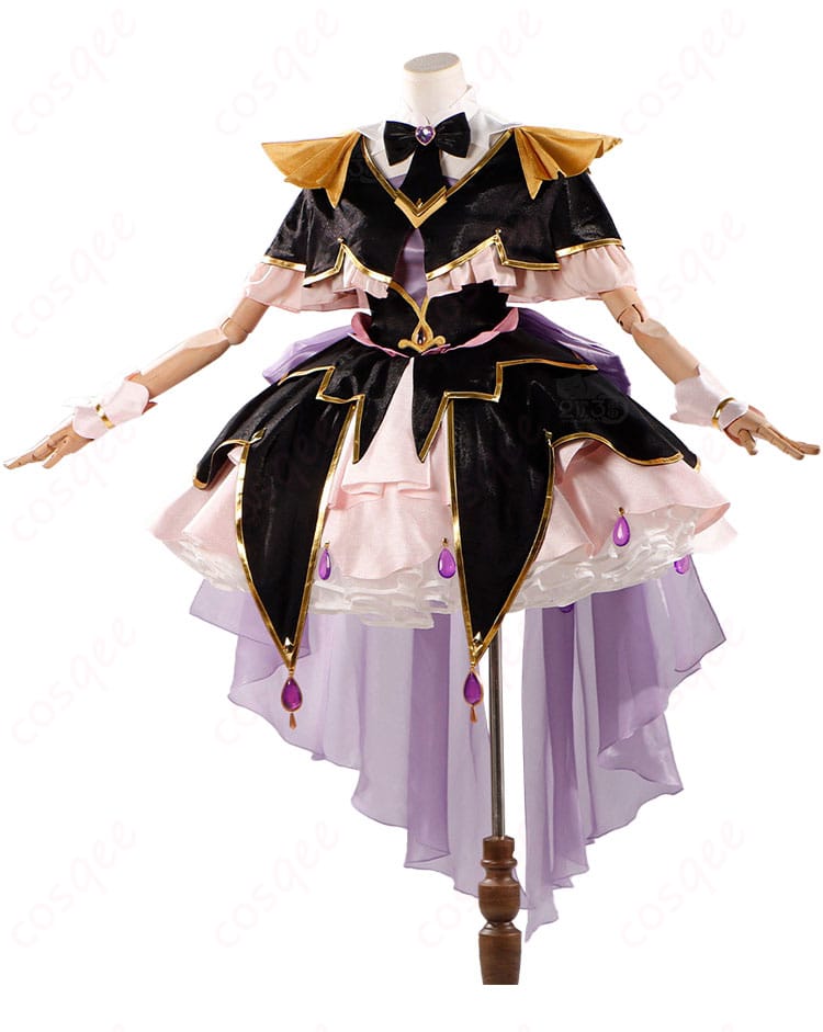 キュアアルカナ・シャドウ衣装の側面：ウエストラインとスカートのバランス