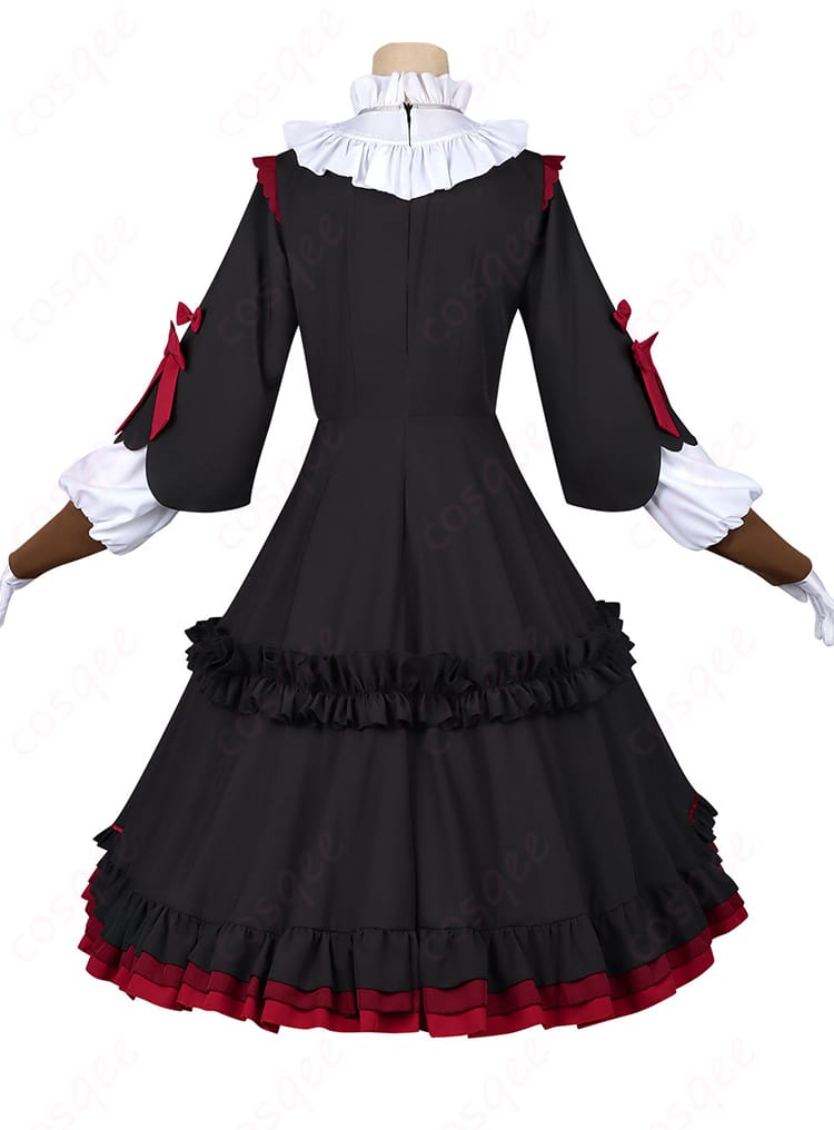 獄薔薇美血華コスプレ衣装の背面全体と開閉部位