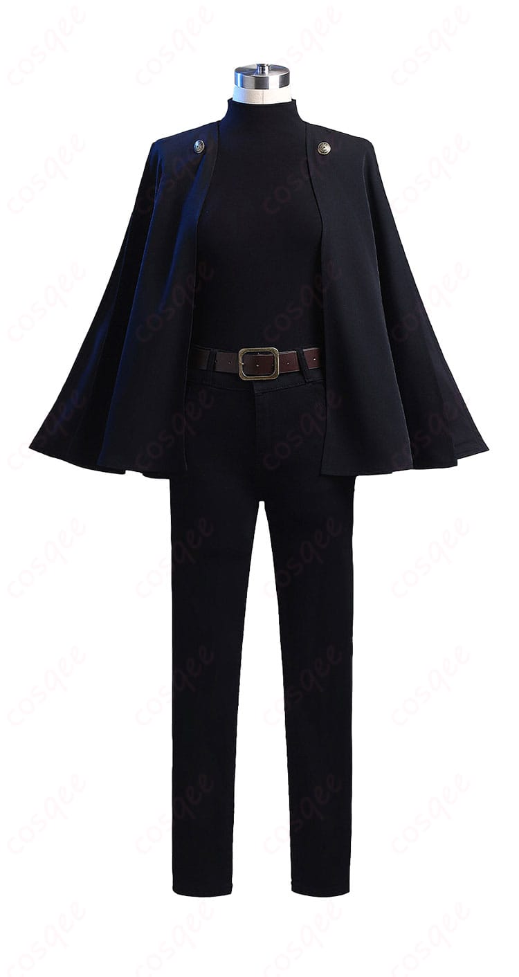 禪院真希 戦闘衣装の正面全体図（インナー・ズボン・マント・ベルト）