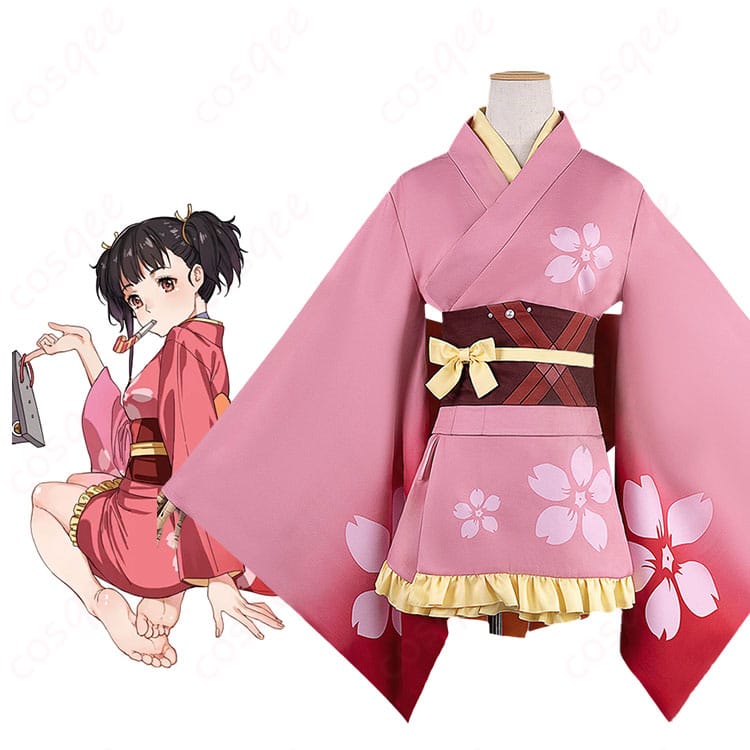 無名の浴衣コスプレ衣装とキャラクタービジュアルを並べた比較イメージ