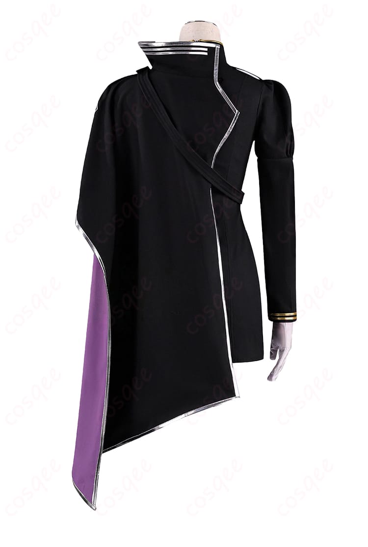 リリーバイス制服の背面全景。マントの長さと背面カッティングが分かる商品背面画像