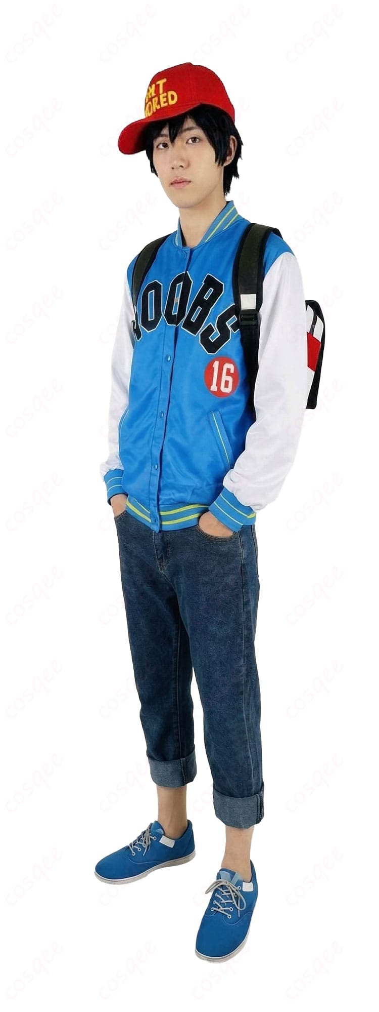 ペルソナ5 織田信也 コスプレ衣装 側面ディテール画像（スタジャンのシルエットと丈感）