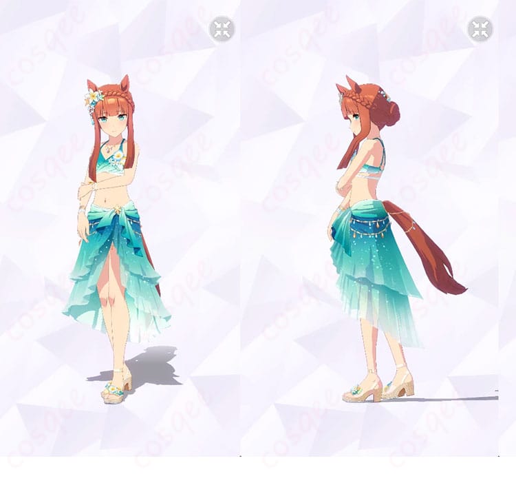 サイレンススズカ『波間のエメラルド』水着コスの正面と左側ディテールが分かる商品画像