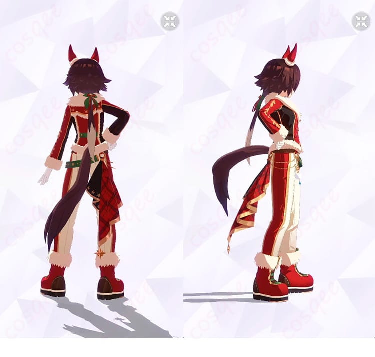 ウマ娘 プリティーダービー ウオッカ 不凍のアクア・ウィタエ 勝負服の背面と右側ディテールが分かる全身画像