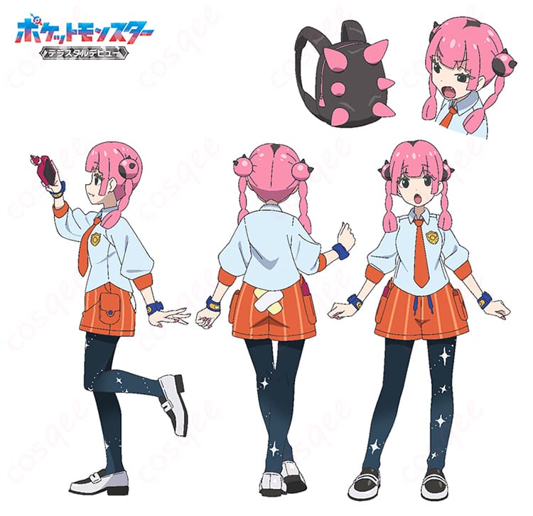 ポケットモンスター サンゴ テラスタルデビュー夏制服の全身シルエットと細部ディテールが分かる商品画像