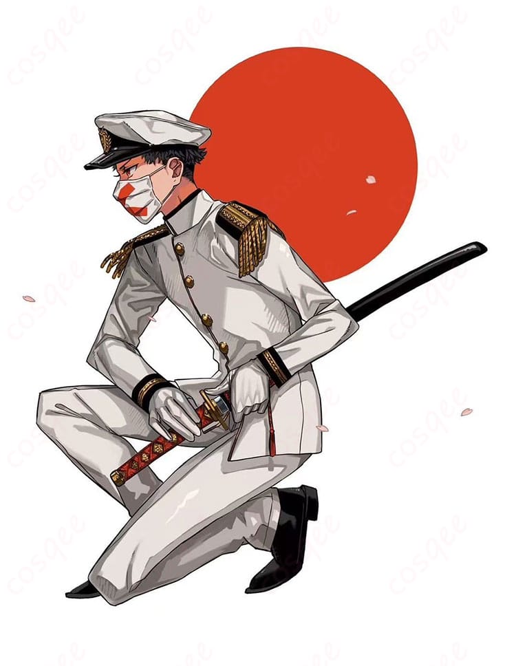 COSQEE 第二種軍装風コスプレの商品イメージ。レトロな軍服テイストとクールなシルエットを強調。