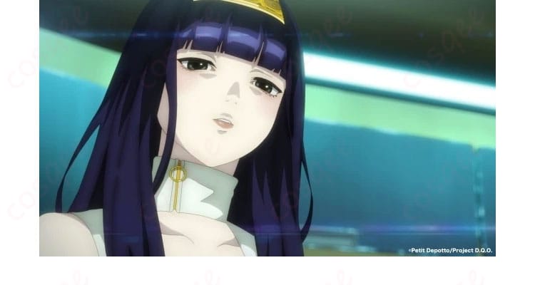 襟元ディテールの近接カット。上品なデザインとマットな質感で夕里子の雰囲気を再現。