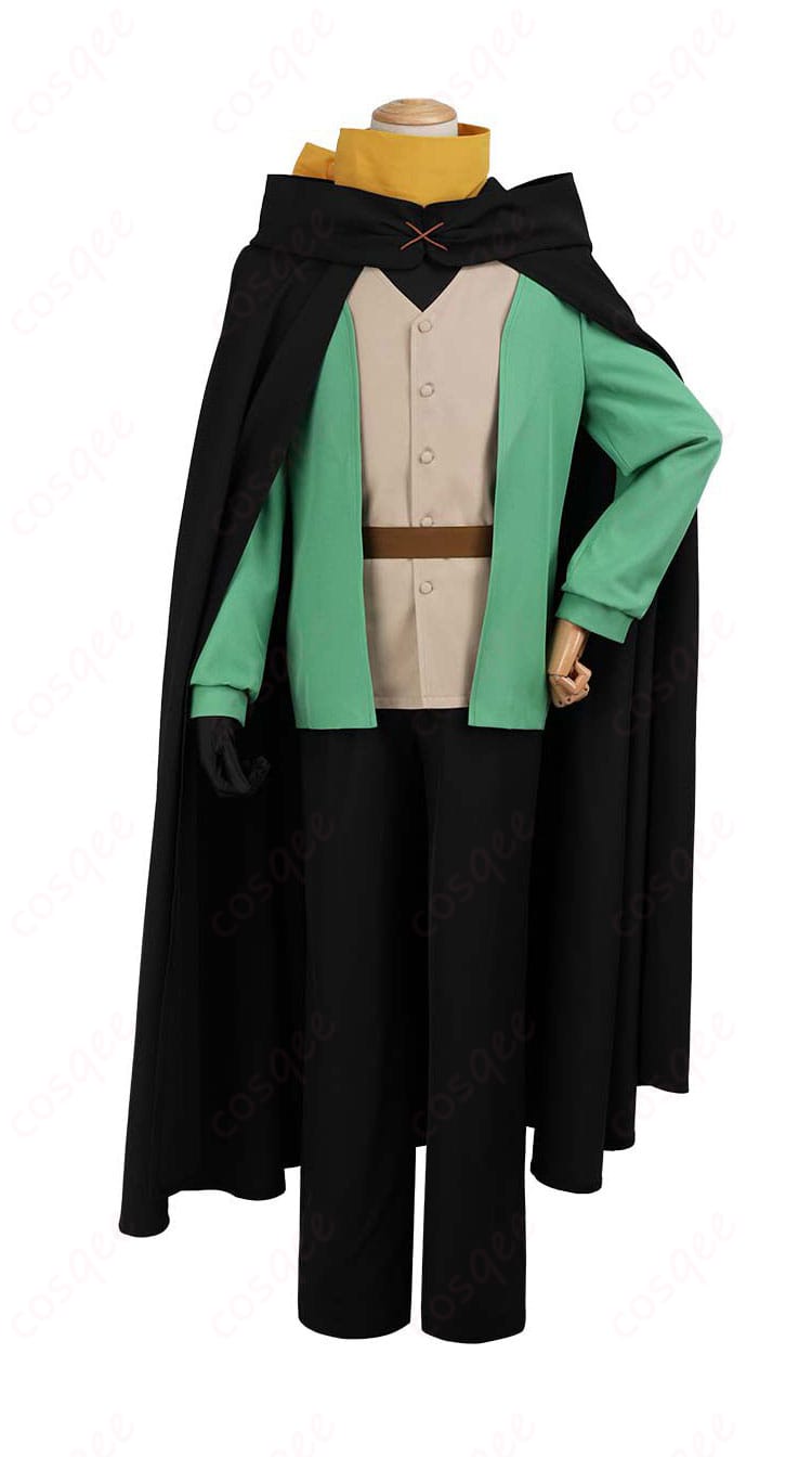 ナツキ・スバル新衣装コスプレの正面全身カット(コートとマントのシルエットが分かる)