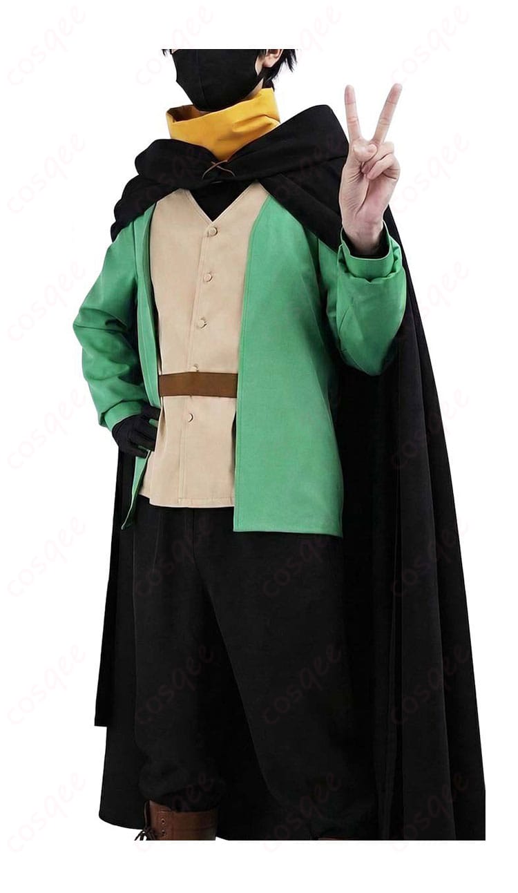 ナツキ・スバル新衣装コスプレの側面カット(マントの落ち感とベルト位置の確認用)