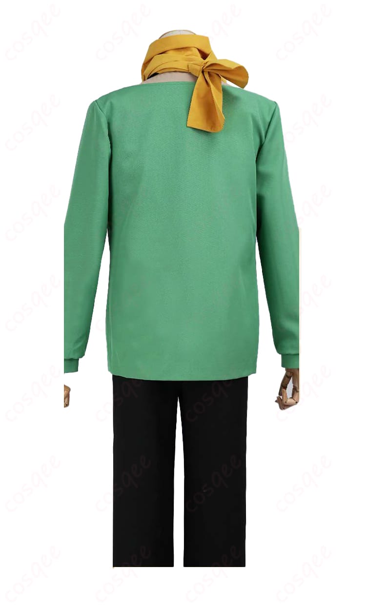 新衣装グリーンコートの背面ディテール(ヨーク切替とドレープの表情)