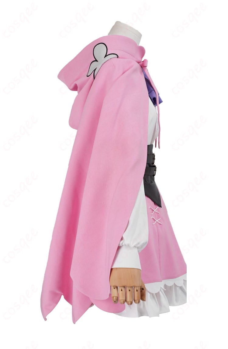 ラム衣装 右側装飾ディテール（スカーフとコルセットベルトの質感・縫製）