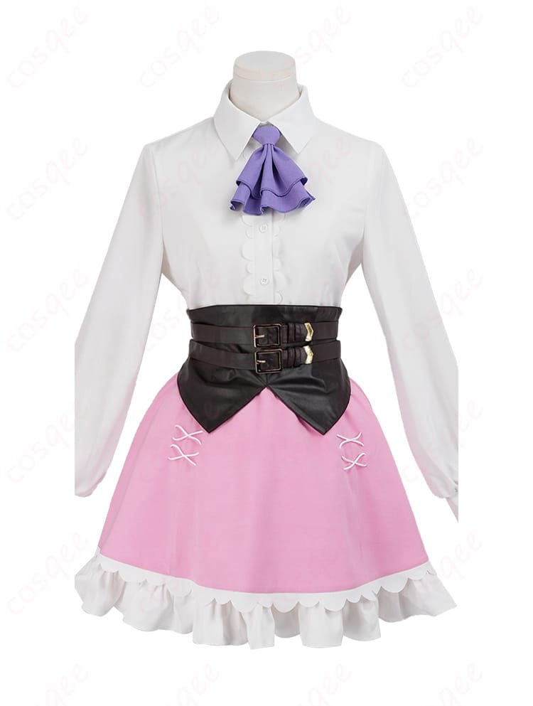 ラム衣装 シャツとスカートの正面ディテール（ボタン・生地の発色と質感）