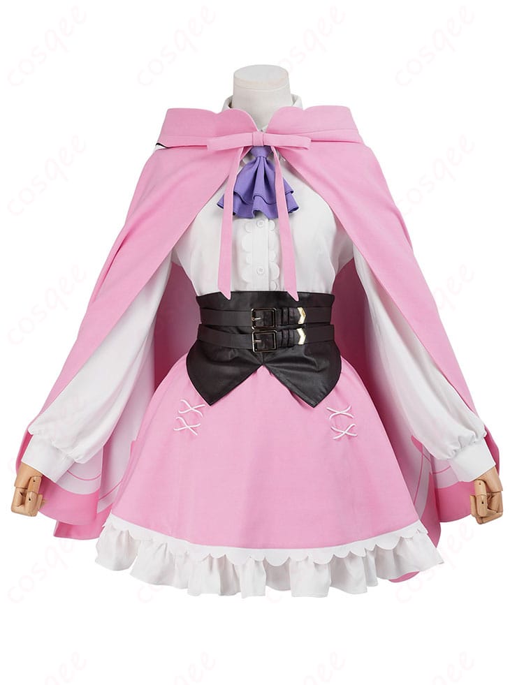 ラム メイド衣装の正面全身画像（マント・コルセットベルト・スカートの配色が分かる）