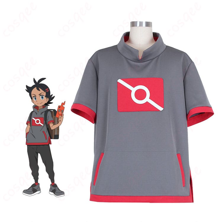 ゴウの通常衣装パーカーを着用した商品イメージ。胸元ロゴとグレー配色が分かる全身スタイル