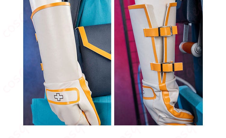 手袋の質感ディテール（素材感と手首の留め具）