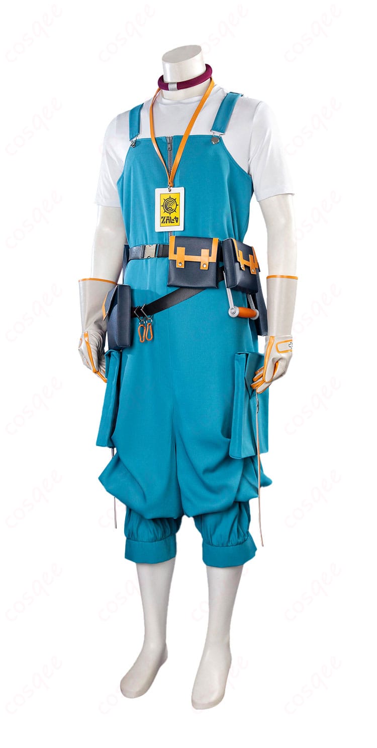 側面の装飾ディテール（レッグポーチとベルト取り付け）