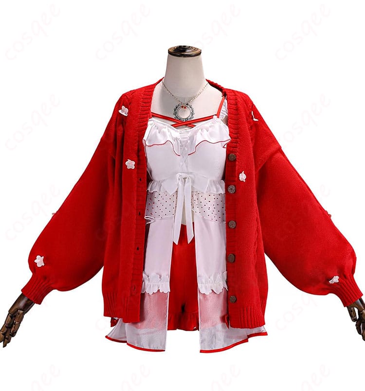 さくらみこ クリスマス衣装の正面全体カット(ワンピース+カーディガン)