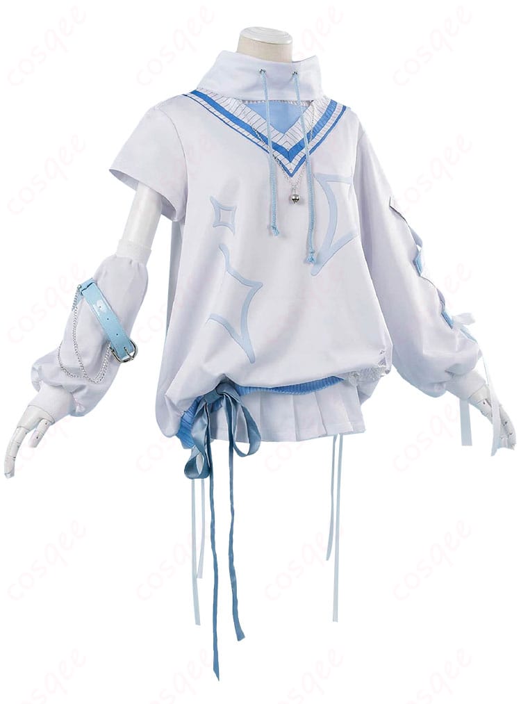 涼上エリス 初期衣装のサイド装飾ディテール。アームカバーとベルト周りの質感