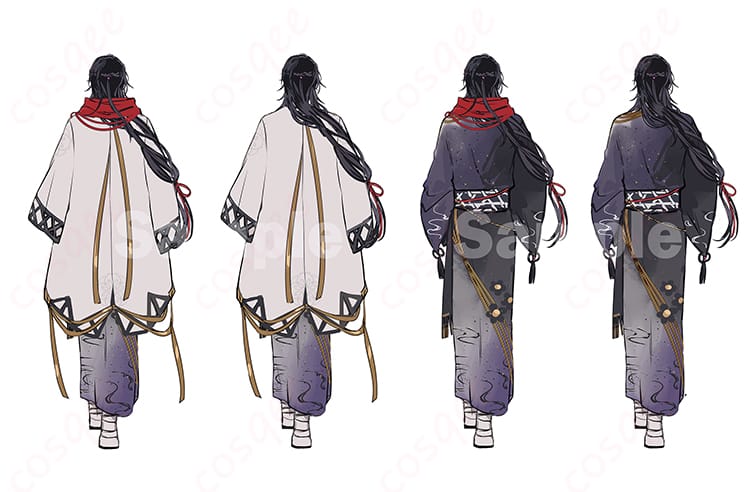 ヴェザリウス・バンデージ 和装アレンジ衣装の背面全体。帯周りの固定仕様と落ち感のある背面ラインを示す商品画像