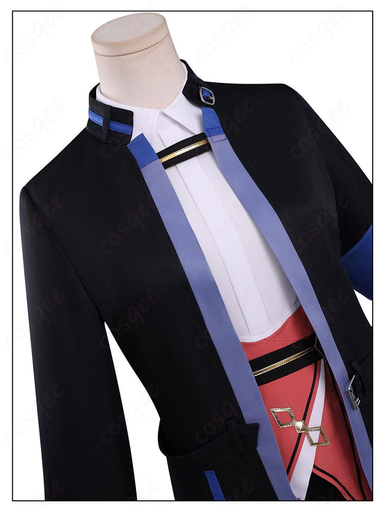 前合わせ(前立て)装飾のディテール。留め具とステッチの質感が分かるクローズアップ