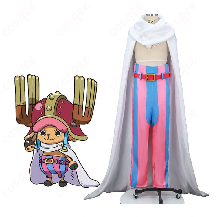 ONE PIECE トニートニー・チョッパー エルバフ編コスプレの着用イメージ。マントとスヌードのレイヤーが映える全身スタイル。