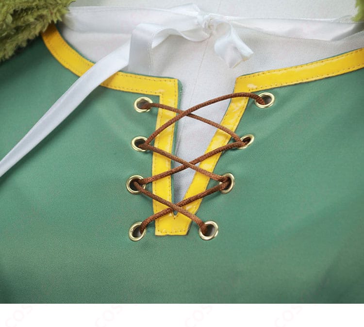 ネックライン装飾の質感と配置ディテール