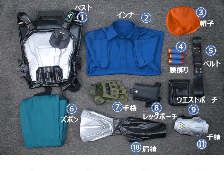 ブリムストーン衣装セット内容一式のレイアウト画像