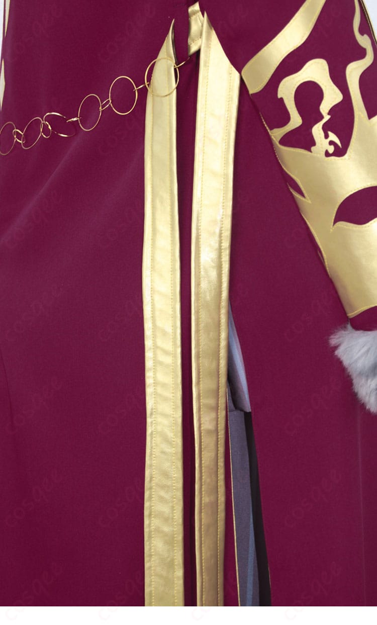 コートの系帯（レースアップ）装飾ディテール。結び目とホールの配置が確認できる。