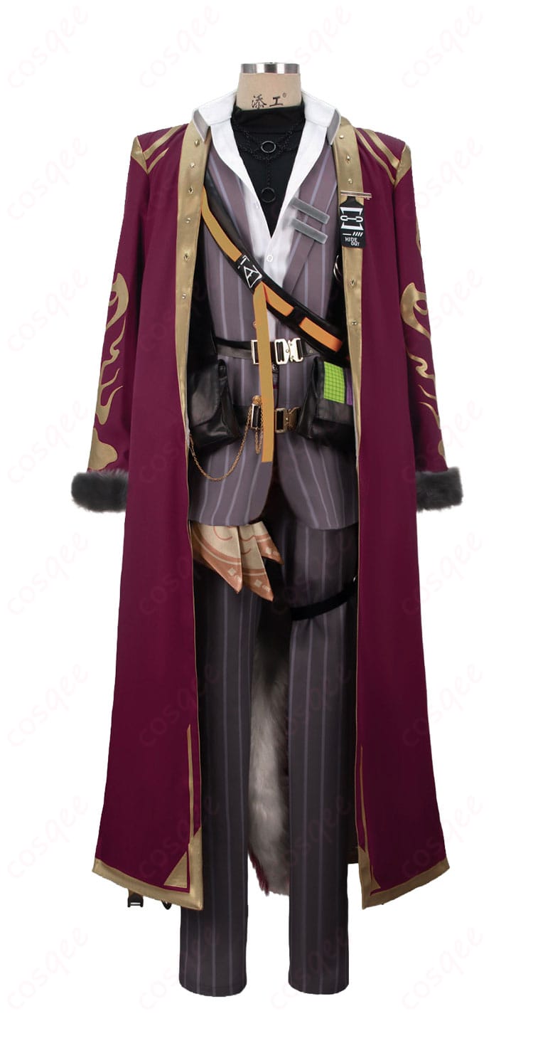 アークナイツ ベッローネ コスプレ衣装の正面全体。コートのハリ感と端正なシルエットが分かる構図。