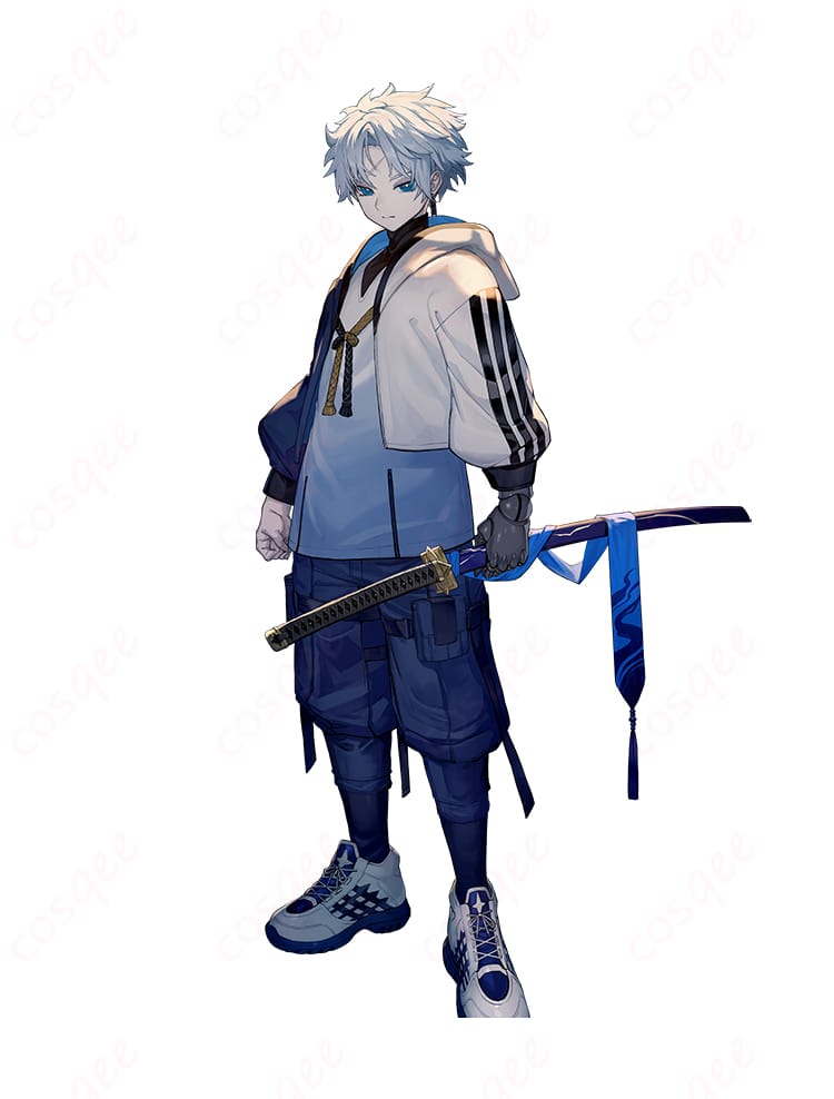 Fate/Grand Order 藤堂平助 第一段階のコスプレ衣装全身写真。ハリ感のある和装シルエットと固定パーツのディテールが分かる商品画像。