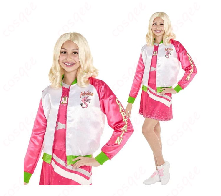 アディソン・ウェルズのイメージとシーブルック高校チアリーダー衣装一式(コート・トップス・スカート)の商品ビジュアル