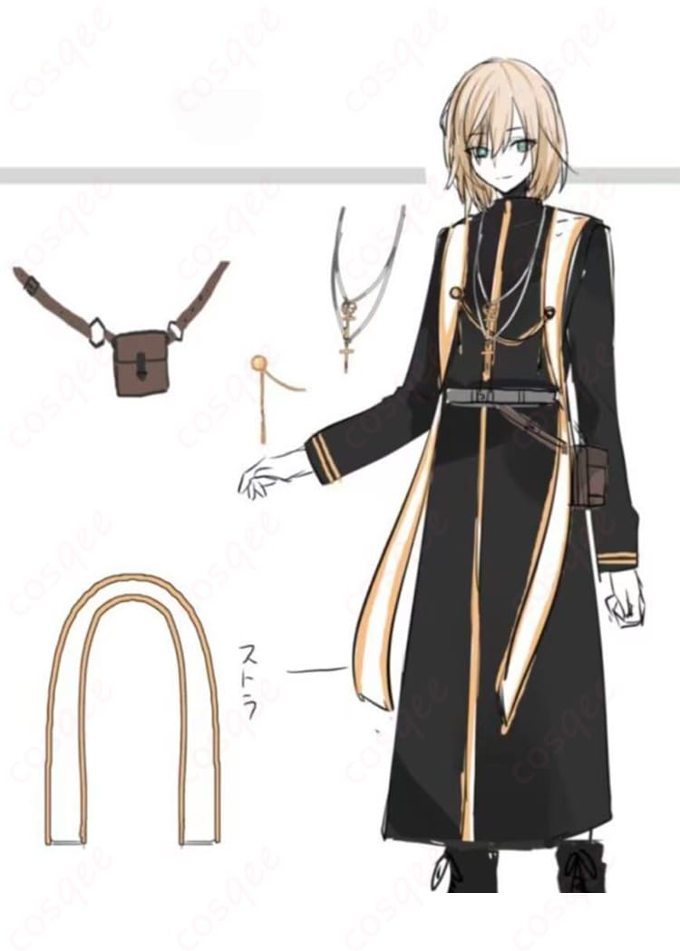 キルシュトルテ アイドル衣装の正面ディテール。配色や装飾配置がわかるクローズアップ商品画像。