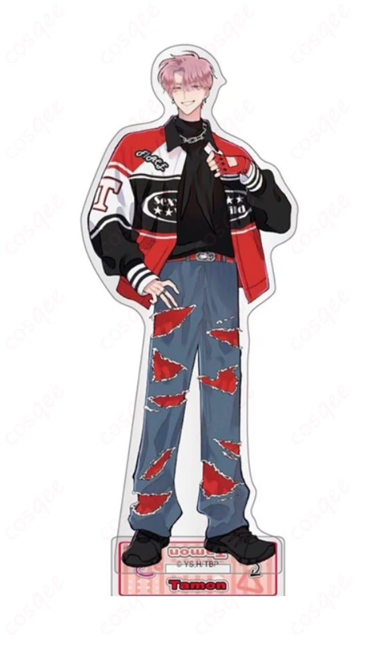 福原多聞のF/ACEアイドル衣装一式の全体画像。高コントラスト配色のロングコート、トップス、ベルトを含むコスチュームセット。クールなシルエットが際立つ撮影向けデザイン。