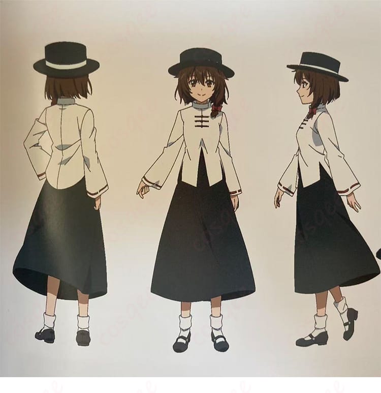 東方Project 宇佐見蓮子の学園スタイルコスプレ一式（帽子・トップス・スカート・髪飾り）を着用した全身イメージ写真