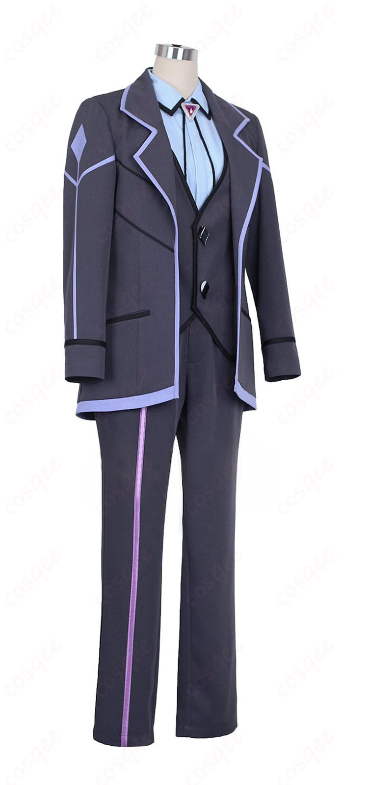 アメジオ衣装の側面シルエットと配色ラインの見え方