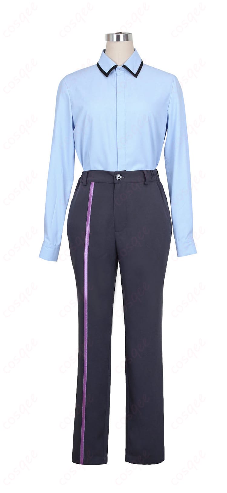 長袖シャツの袖口と前立ての縫製ディテール