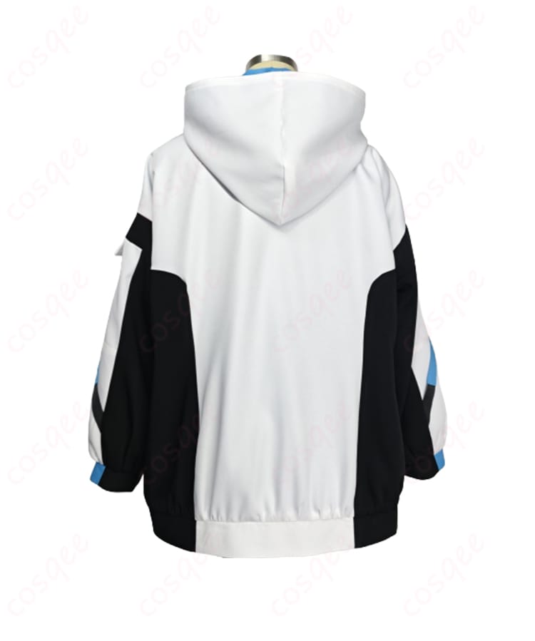 飛鳥馬トキ 臨戦コスの背面デザイン、コートのラインとベルト取り回しが分かる商品背面写真