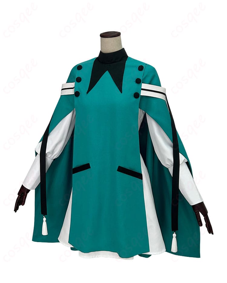 ココのコスプレ衣装 正面全体：上着・ワンピース・ベルト・タイツ・帽子の着用イメージ