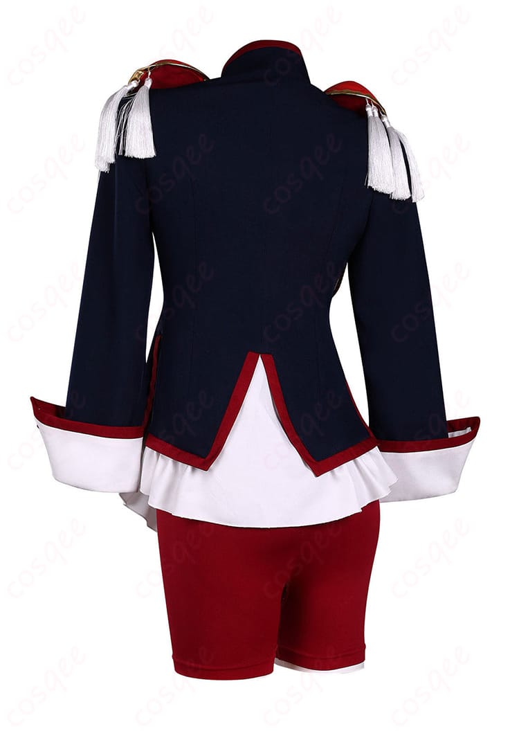 天上ウテナ 学園制服コスプレ上着の背面ディテール(背肩の裁ちと裾ライン)